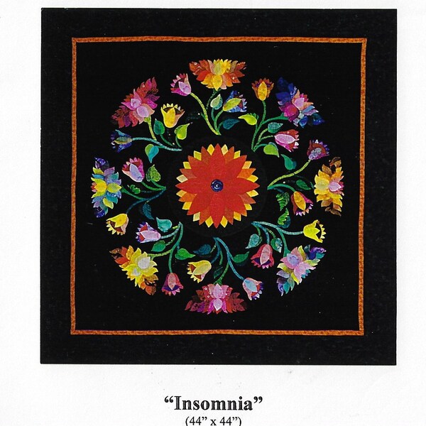 90s Insomnia Wall Quilt Pattern Designed by Aie Rossmann Lotusland's Quilt Pattern 44" x 44" Finished Size Wall Quilt Sewing Pattern