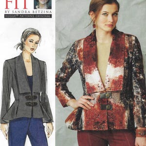 Sandra Betzina Womens Pepum Jacket Vogue Sewing Pattern V1574 Size 10 12 14 16 18 20 22 24 26 28 Bust 32 to 55 FF