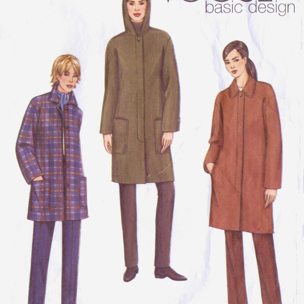 Womens A linea cappotto pulsante anteriore con o senza cappuccio OOP Vogue Sewing Pattern 2692 dimensioni 12 14 16 busto 34 36 38 UnCut Vogue Basic Design