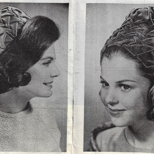 1960-talets smockade pillerboxhatt eller toque postordermönster 7463 FF