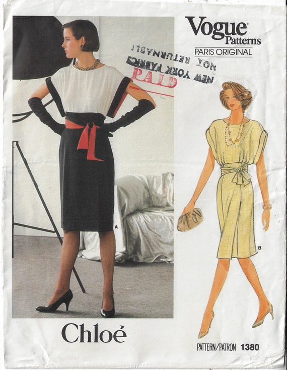 大人気！まとめ一覧 80s Chloe Womens High Fashion Dress Vogue Sewing Pattern スーツ・フォーマル・ドレス