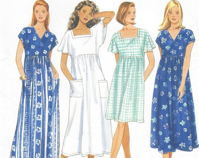 90s Plus Size Easy 2 Hour Dress Pullover House Dress Kimono Sleeves