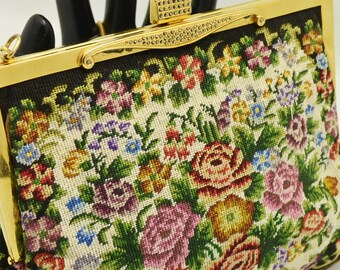 Bon Goutによるデンマーク製、花柄のヴィンテージ プチポワン