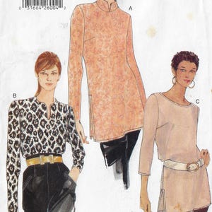 90s Womens Pullover Top or Tunic with Neckline Variations Vogue Sewing Pattern 9700 Size 14 16 18 Bust 36 38 40 FF