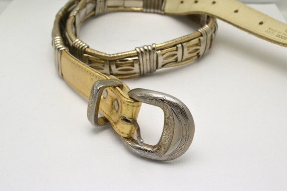 Vintage Gold and Silver Tone Belt ROC Made in Taiwan Ornate