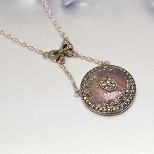 MARCASIT KRISTALL HALSKETTE Choker ANTIKSTIL Vintage Silber Plt
