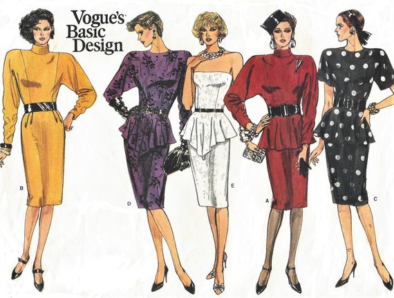 1980s peplum dress