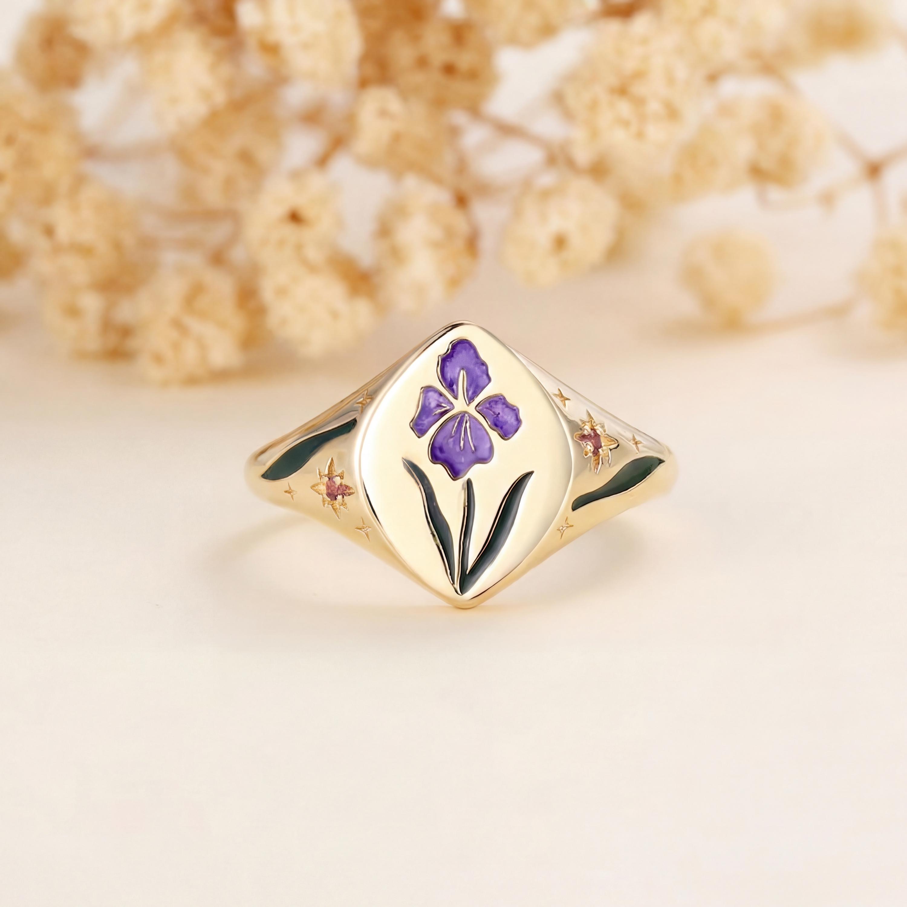 Violet Signet Ring - Etsy