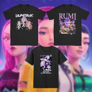 T-shirt Manches Courtes KKpop - Motif D-Demon H-Hunters - Coton Doux - Pour Enfants Et Ados (tailles 110 à 160 Cm)