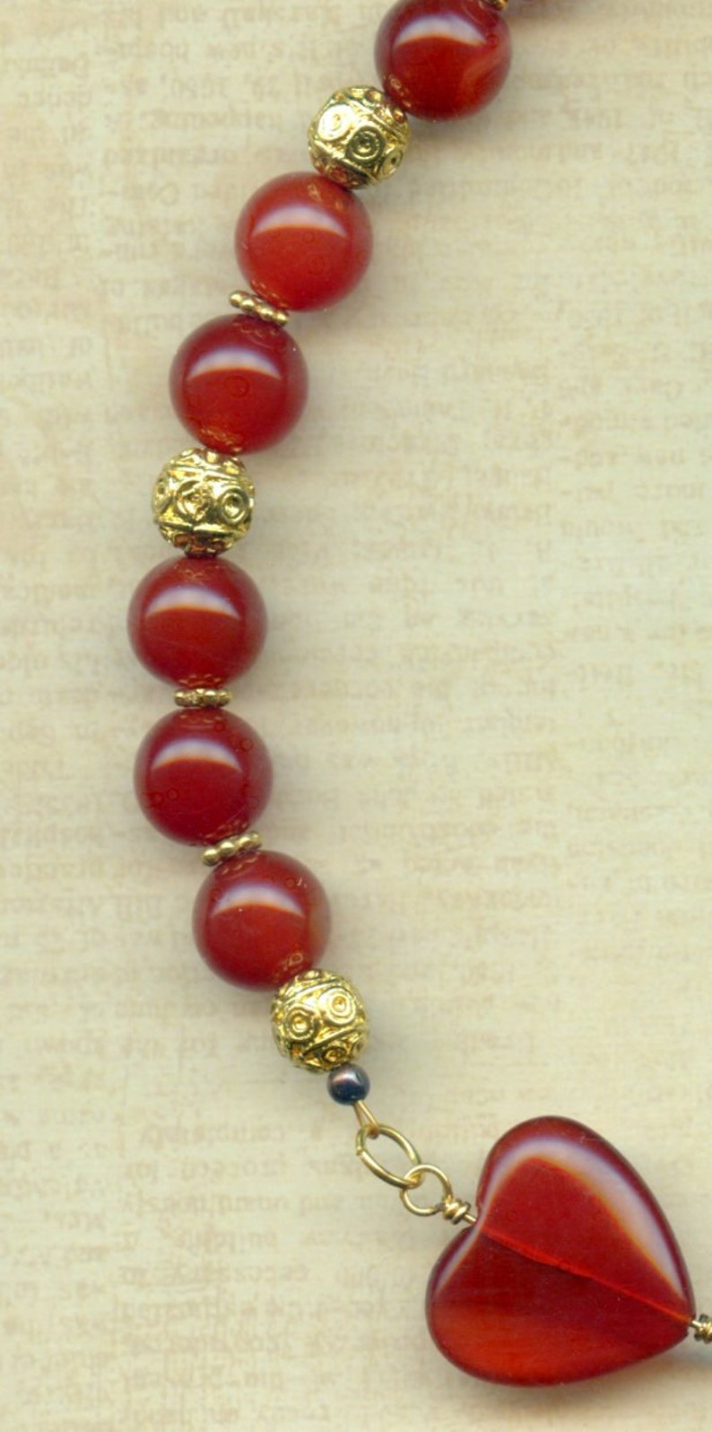 Carnelian Hearts Necklace