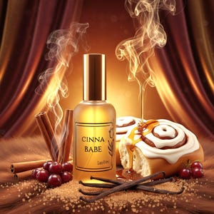 CINNA BABE - Perfume Oil: Spicy Cinnamon Cassis, Handmade Extrait de Parfum Oil