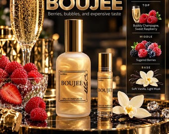 Boujee - Perfume Oil: Champagne Raspberry Vanilla Berry Fragrance (Alcohol-Free)