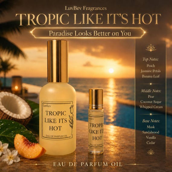 Tropic Like It's Hot Perfume Oil – Creamy Banana, Coconut Sugar, Peach, Vanilla Fragrance