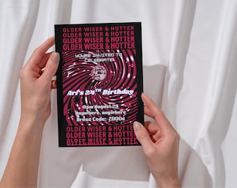 Más viejo, más sabio y más atractivo: invitación de cumpleaños editable