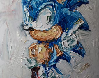 Sonic Painting, Textured Gaming Art, Video Games Pop Art