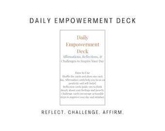 Daily Empowerment Reflection Cards | 30 Self-Care Prompts for Mindfulness, Confidence & Growth (Digital Download)