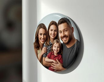 Custom 3" Round Photo Fridge Magnet | Family, Pet, Car, Logo, Wedding, Holiday & More