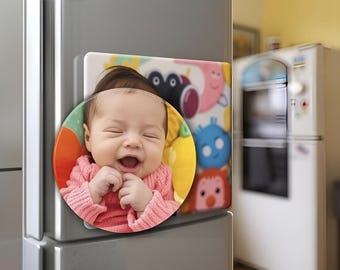 Custom 3" Round Photo Fridge Magnet | Personalized Family Keepsake Gift