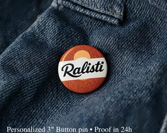 Custom Photo Button with NFC Tag: 3" Pinned Back Keepsake