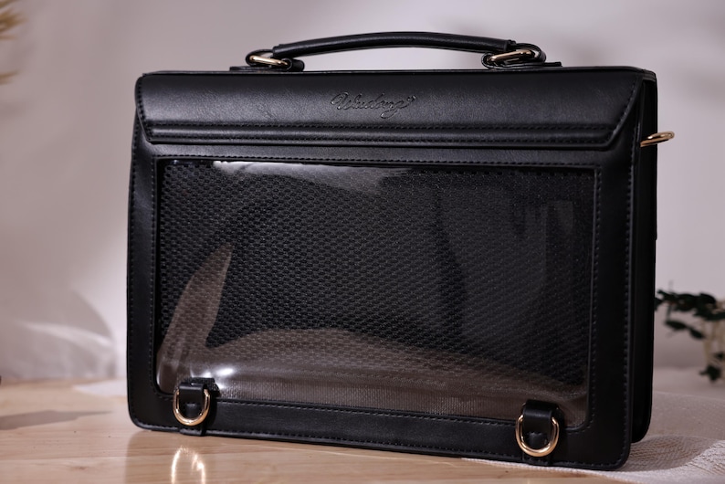 American Campus Style Ita Crossbody Handbag With Clear Display Window ...