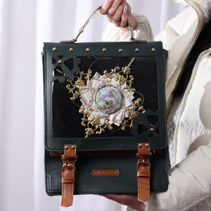 Steampunk Ita-ryggsäck med genomskinligt skyltfönster, Anime-nålsväska, personlig namnskyltshållare för cosplay-present