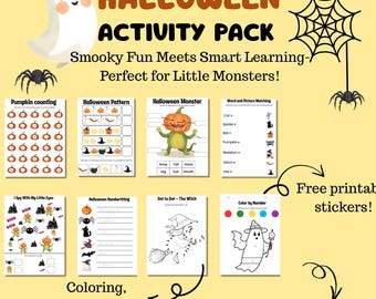 Halloween Activity Pack: Preschool & Kindergarten Worksheets (Digital Download)