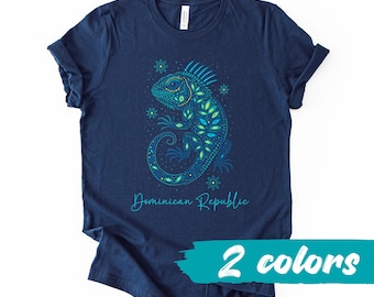 Dominican Republic Huichol Iguanas Art Souvenirs T-Shirt