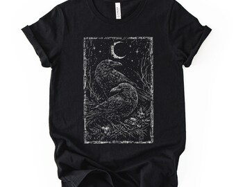 Raven Crows Grunge Goth Gothic Aesthetic Graphic T-Shirt