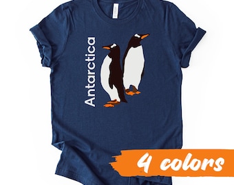 Antarctica Penguins Souvenirs Retro Graphic T-Shirt