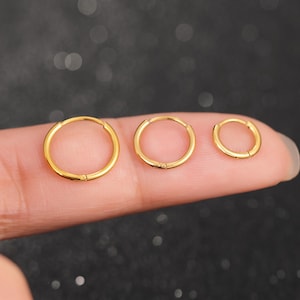 Aros pequeños de titanio, dorados o plateados, 6 mm, 8 mm y 10 mm