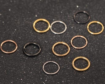 Titanium Seamless Clicker Hinged Hoops, 5mm - 12mm, 16g/18g/20g