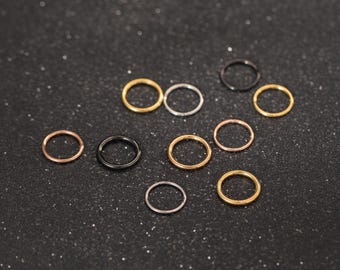 Titanium Seamless Clicker Hinged Hoops, 5mm - 12mm, 16g/18g/20g