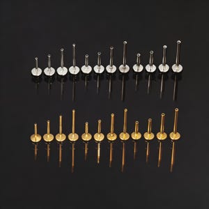 16/18G/20G, 5mm/6mm/7mm/8mm/10mm, Titanium Post Replacement for Threadless Push Pin Flat Back Studs