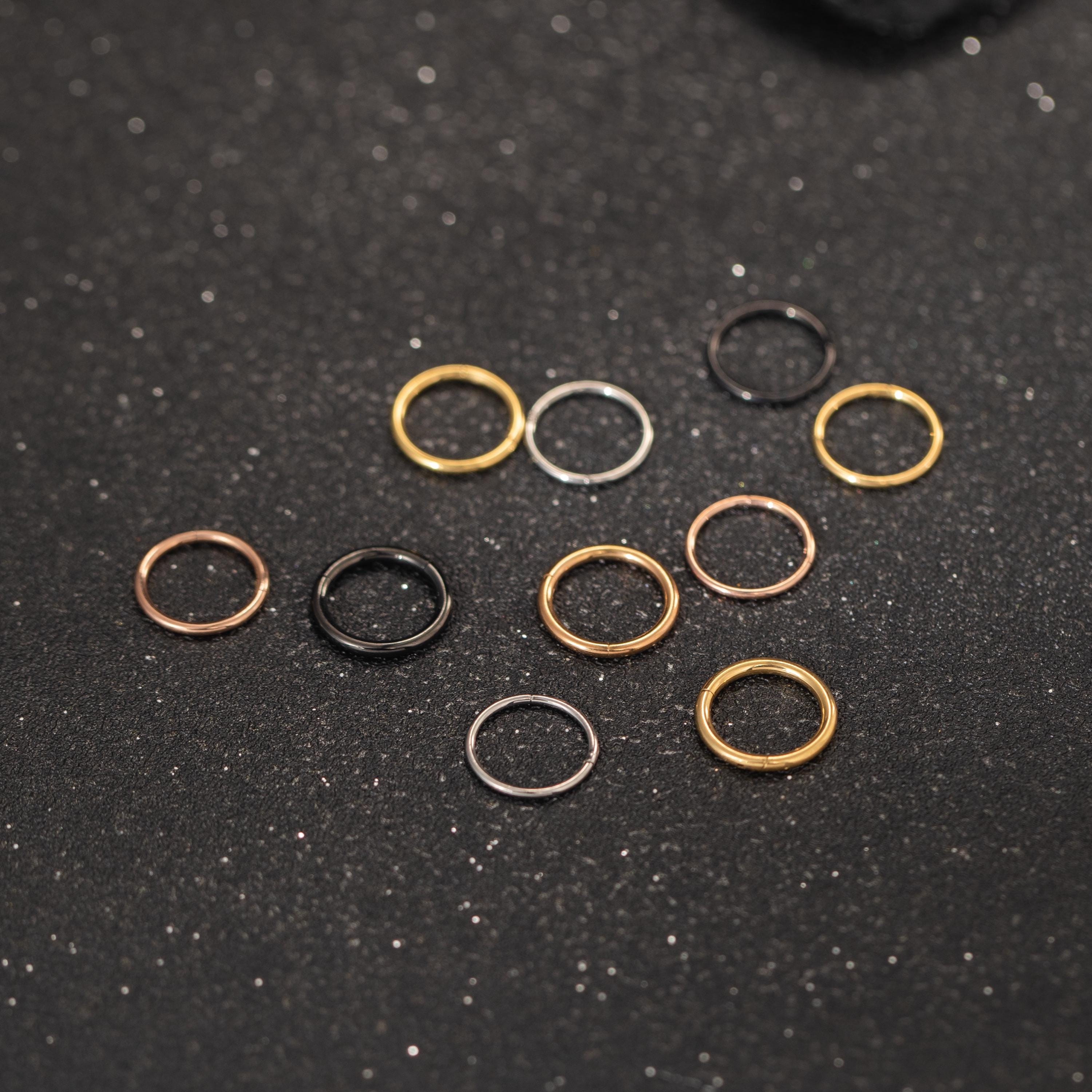 Huggie Hoop Earrings 16g Black - Etsy UK