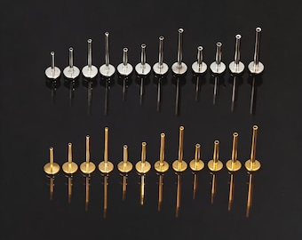 16/18G/20G, 4mm/5mm/6mm/7mm/8mm/10mm, Titanium Internally Threaded Post Replacements for Flat Back Jewelry