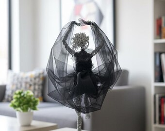 Handmade Wire Ballerina Sculpture Modern Abstract Dance Figure Home Decor Art