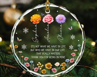 Personalized Best Friend Christmas Ornament: Custom Birth Month Flower, Friendship Keepsake Gift 2026