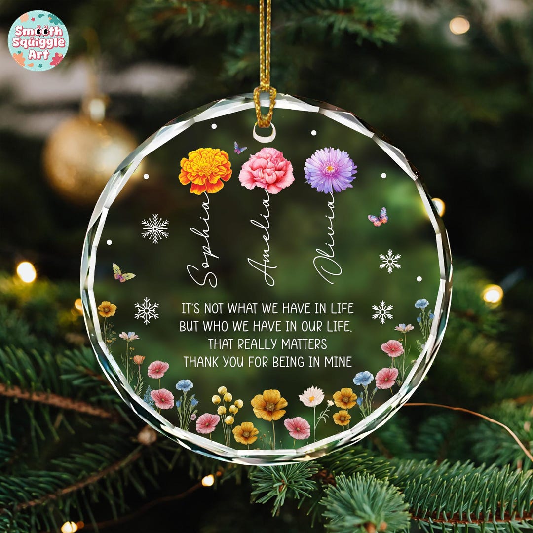 Personalized Best Friend Christmas Ornament: Custom Birth Month Flower, Friendship Keepsake Gift 2026