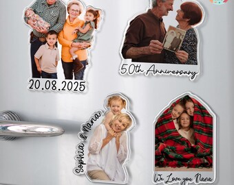 Personalized Grandma Photo Magnet: Custom Acrylic Keepsake 2026, Nana Gift from Grandkids