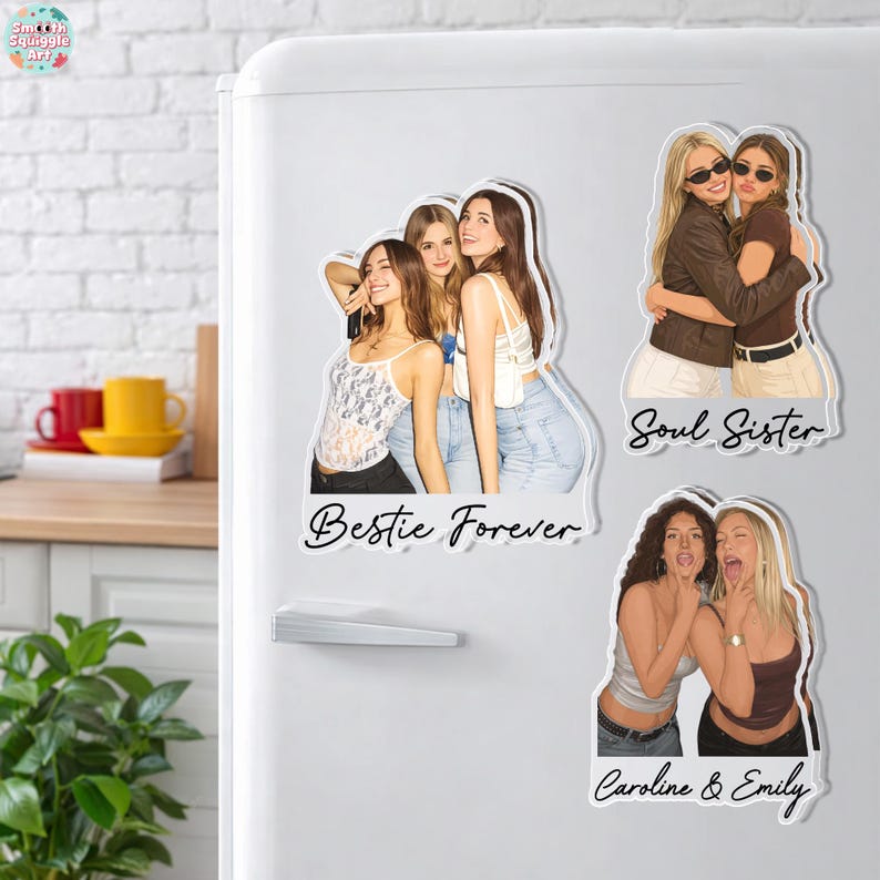 Custom Besties Magnets, Custom Besties Photo Magnet, Gift For Besties, Bestie Gift, Soul Sister Gift