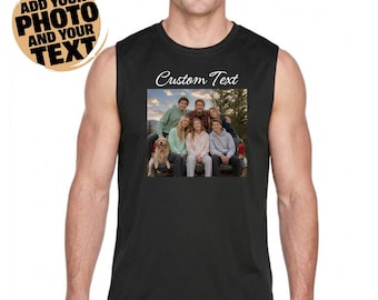 Performance Muscle Custom Father T-shirt Tank Top, Custom Photo Gift For Father's Day, Create Your Own Tank Top, Family Picture Tank Top