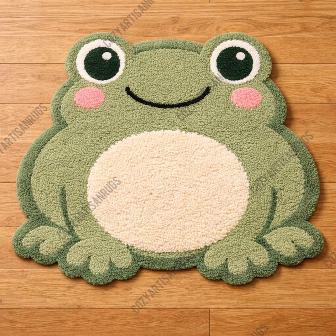 Frog Rugs Cute Frog Rug, Frog Nursery Rug, Handmade Tufted Animal Rug, Kids Room ...