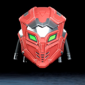 Cyber Ninja Mask STL: Futuristic Cosplay Helmet 3D Print File