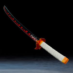 Flame Pillar Katana STL: Fire Warrior Cosplay Prop (3D Print Files