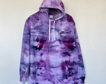 Hand dyed hoodie / purples / tie dye purple hoody / unique custom ice dyed sweatshirt