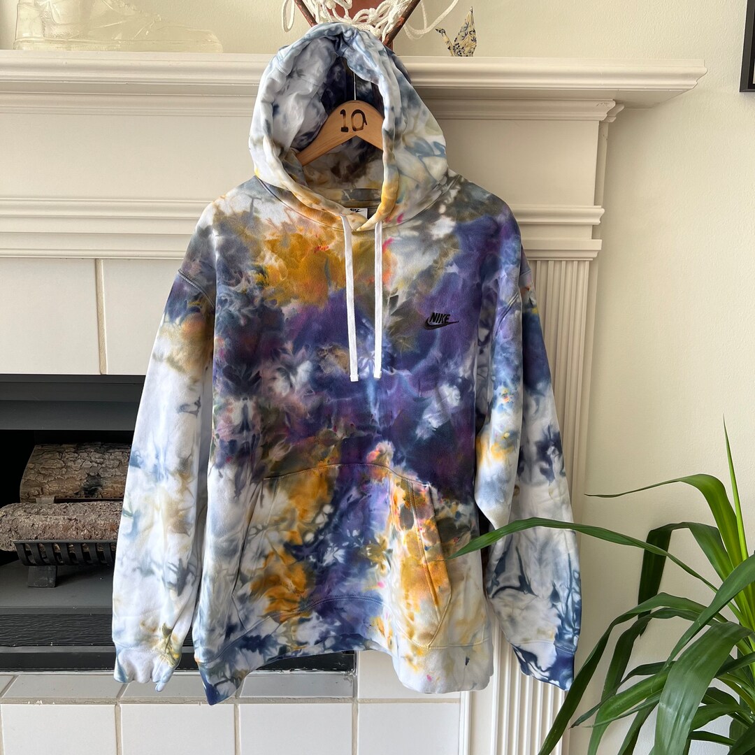 Fleece Cyclone Hoodie Navy Tie-Dye