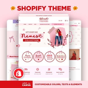 Shopify Theme and Store Template | Fashion Clothing Website | Pastel Pink Botique Design | Streetwear Shopify Setup