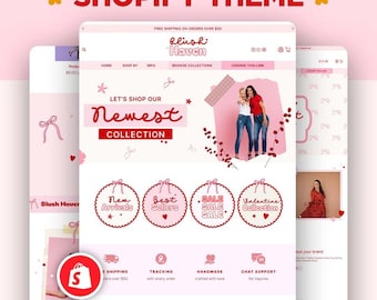 Motyw i szablon sklepu Shopify | Strona internetowa z odzieżą modową | Pastelowy różowy projekt butiku | Konfiguracja Shopify z odzieżą uliczną