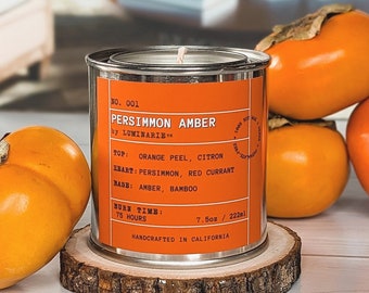 No. 001 Persimmon Amber | Winter Collection | Vegan Soy Candle by Luminarie™