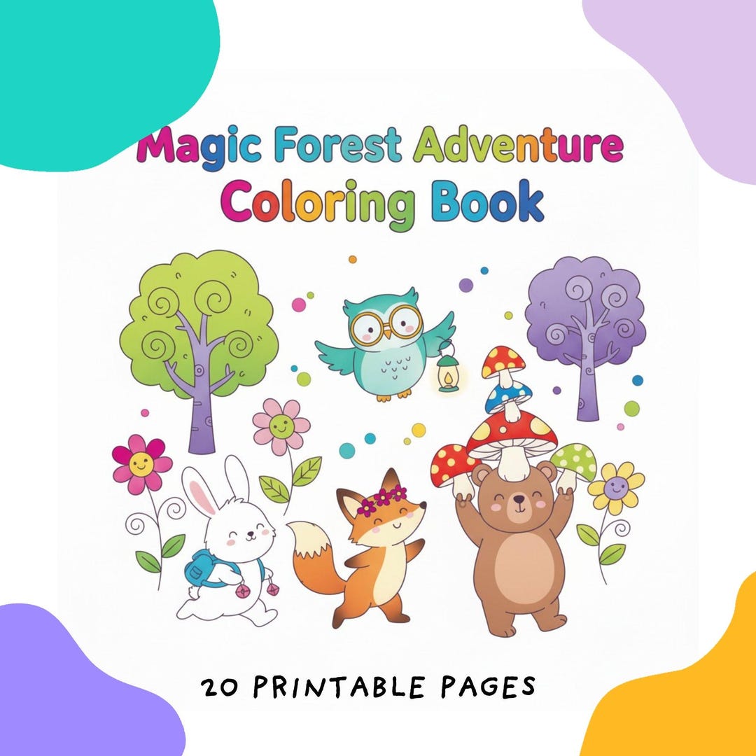 Magic Forest Animals Coloring Pages | 20 Cute Printable Sheets for Kids ...